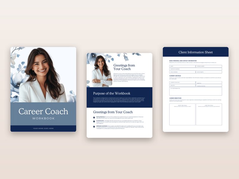 Career Coach Client Workbook (70 pages) preview