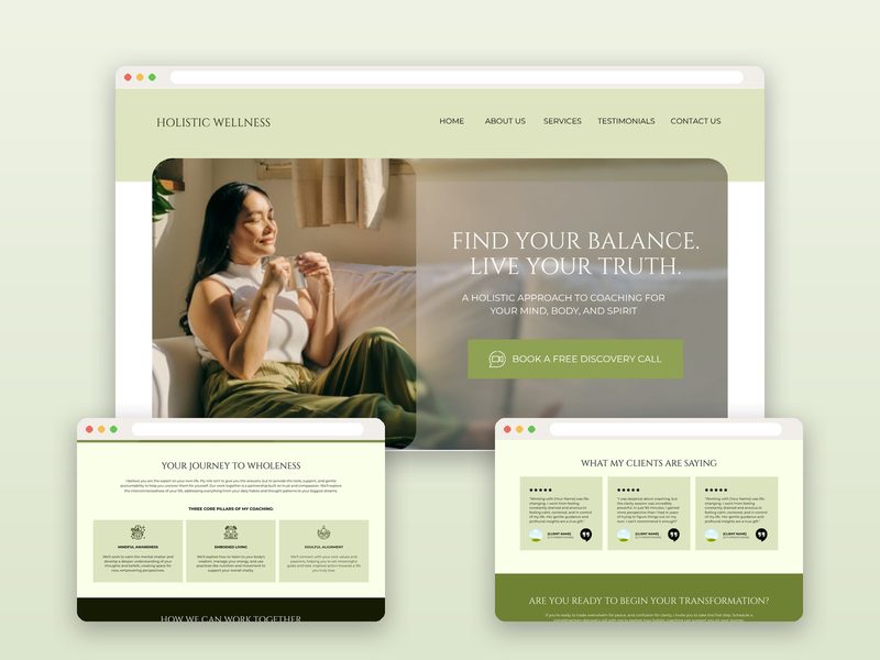Holistic Wellness Coach Website Template preview