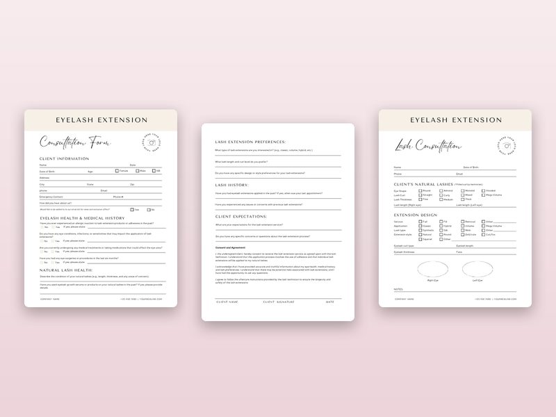 Lash Extension Consent Forms preview