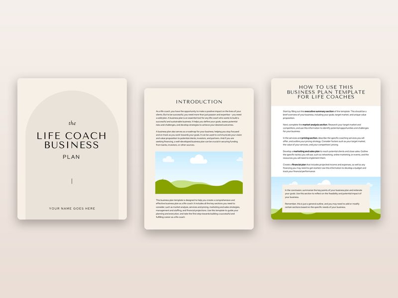 Life Coach Business Plan Template preview