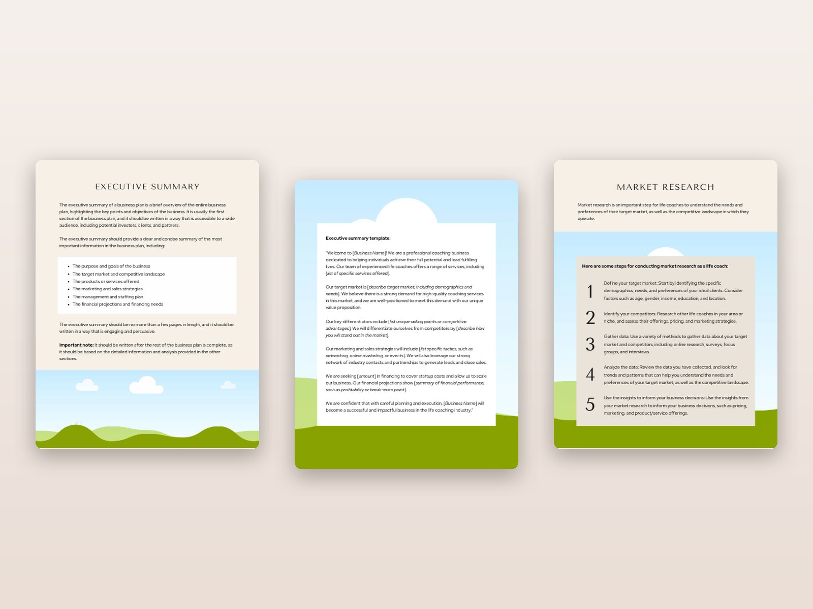 Life Coach Business Plan Template preview 2