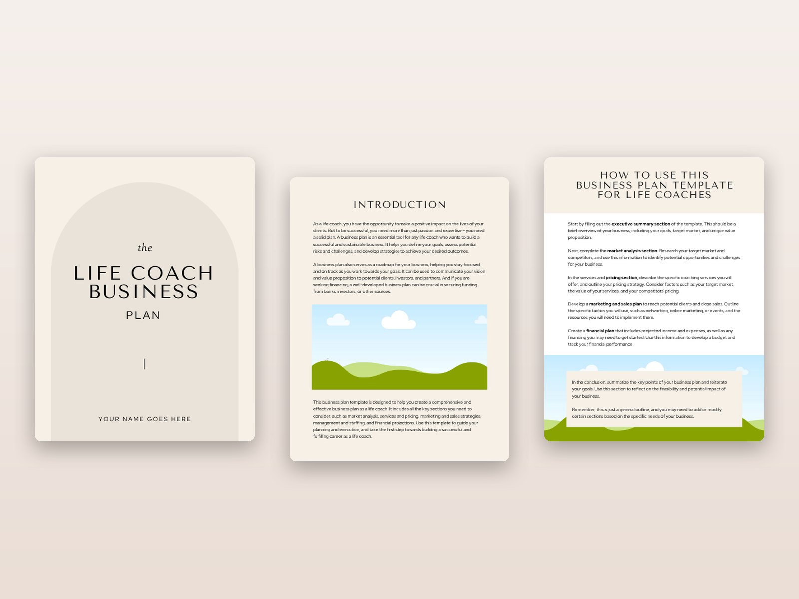 Life Coach Business Plan Template preview 1