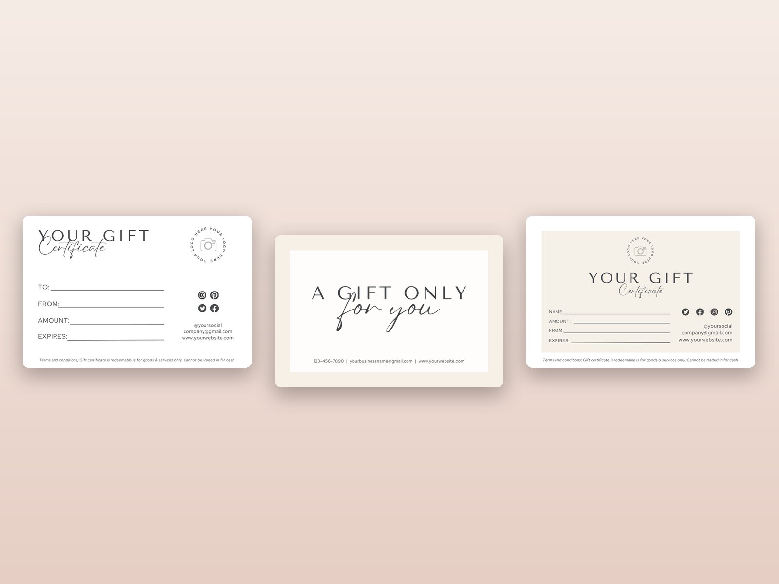 Gift Certificate Templates for Small Business (10 layouts) preview 2