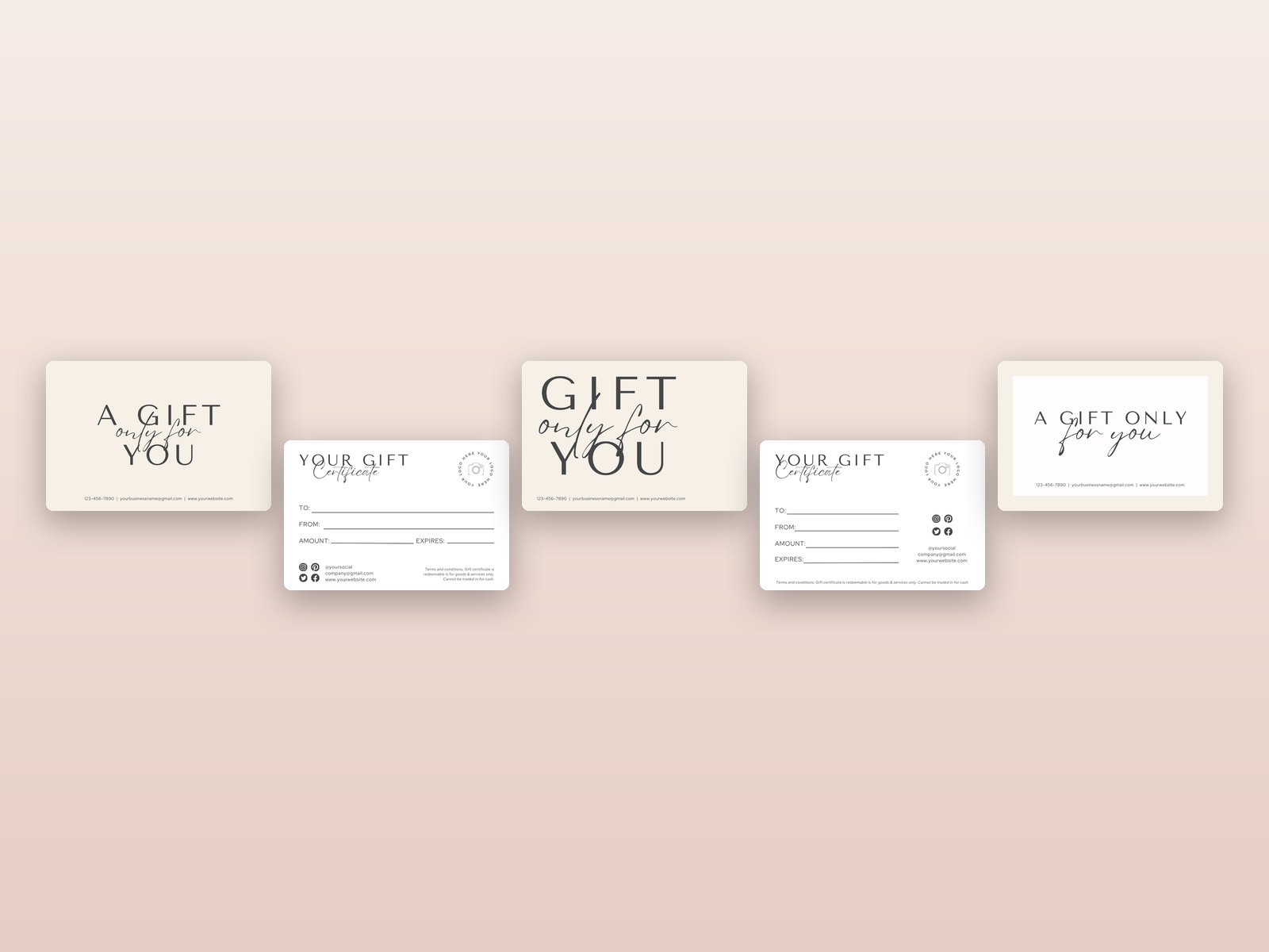 Gift Certificate Templates for Small Business (10 layouts) preview 1