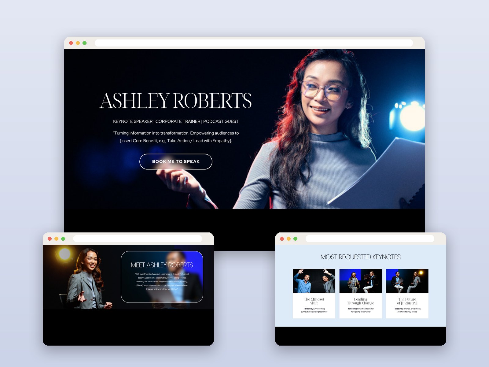 Speaker Website Template for Canva preview 1