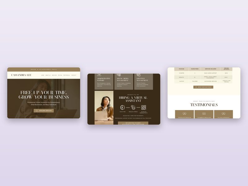 Virtual Assistant Website Template preview